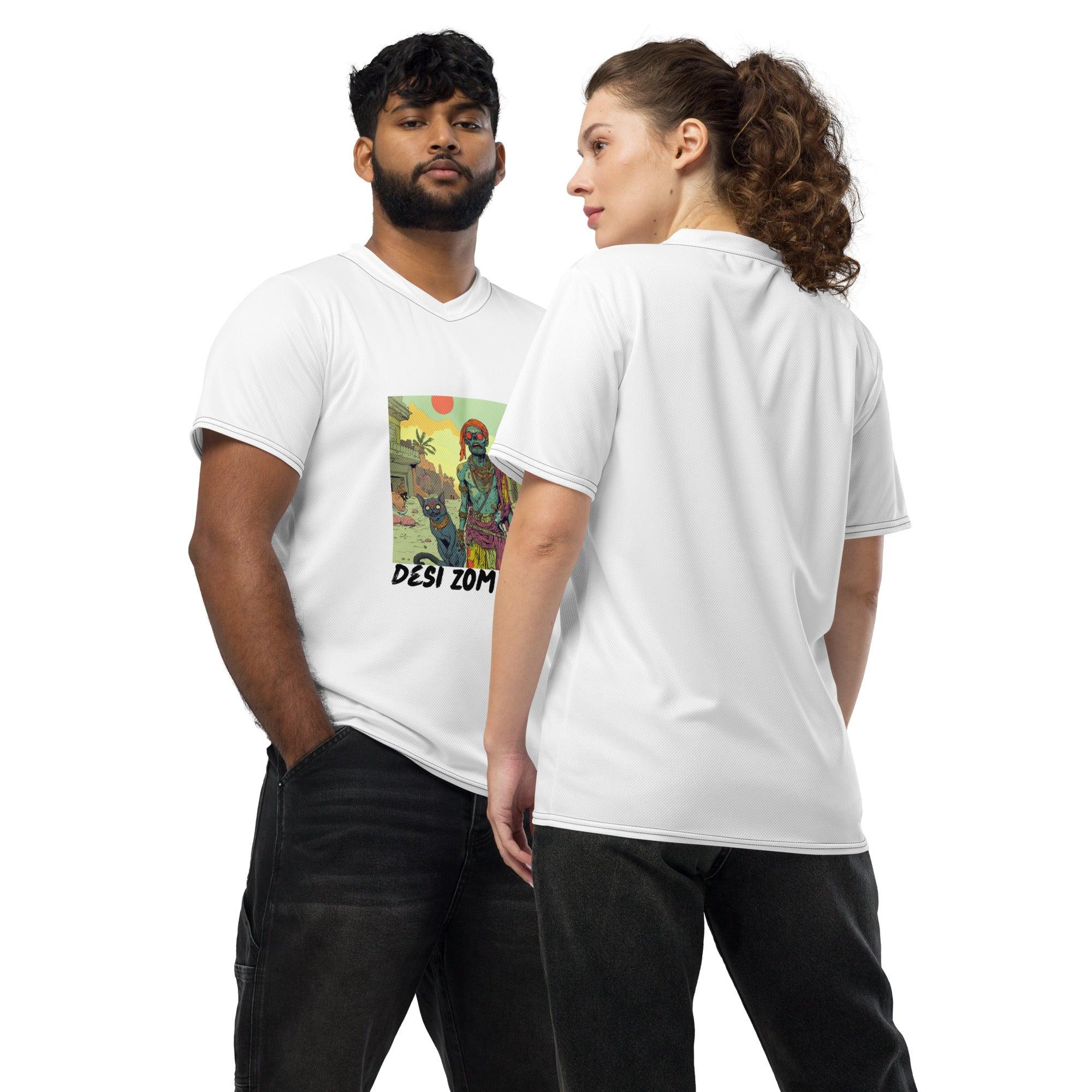 Desi Zombies Recycled unisex sports jersey - Nafisa Khan Designs
