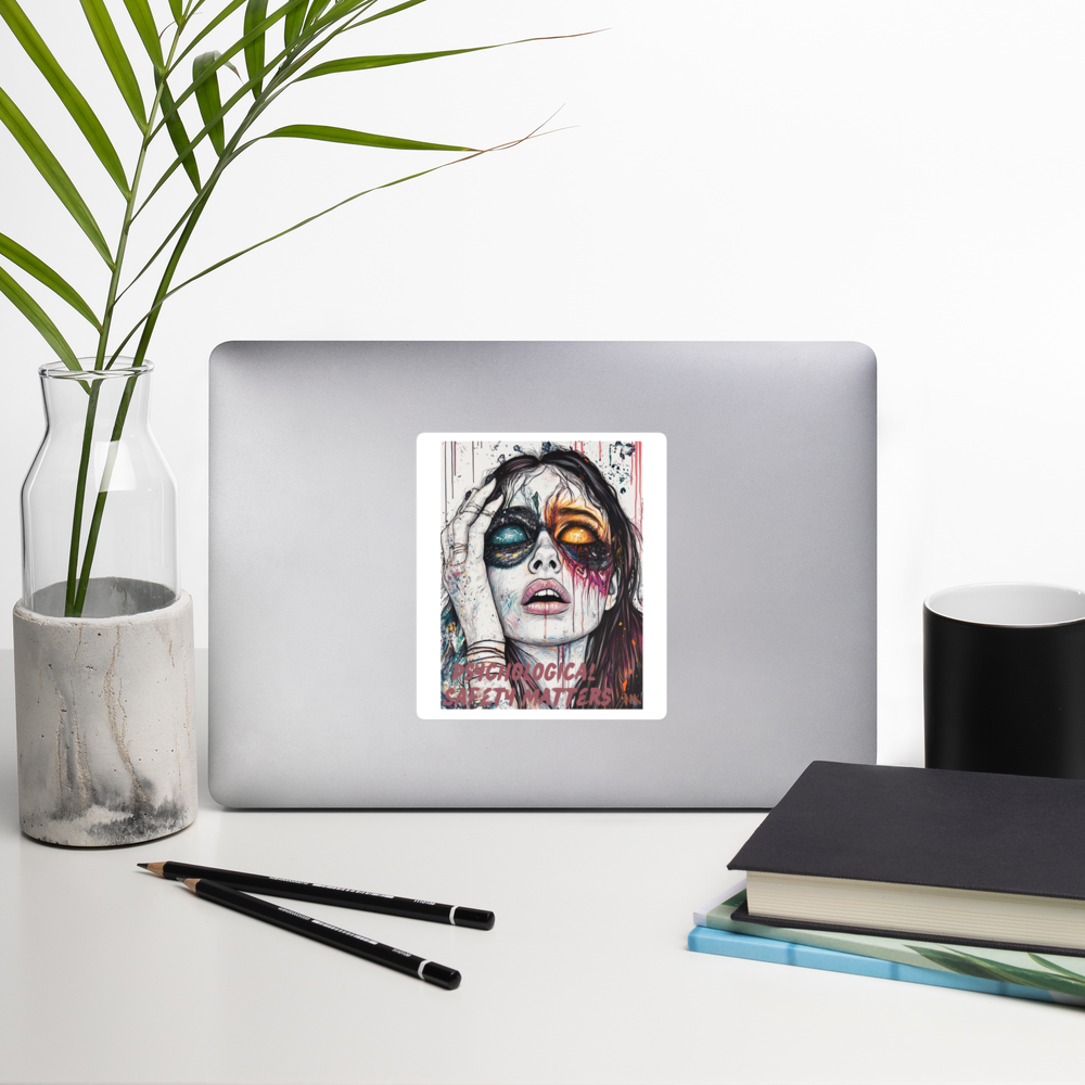 Psychological Safety Matters Vinyl Sticker – Bold Expression, Powerful Message featuring modern Desi fashion with a fusion of tradition and streetwear style.