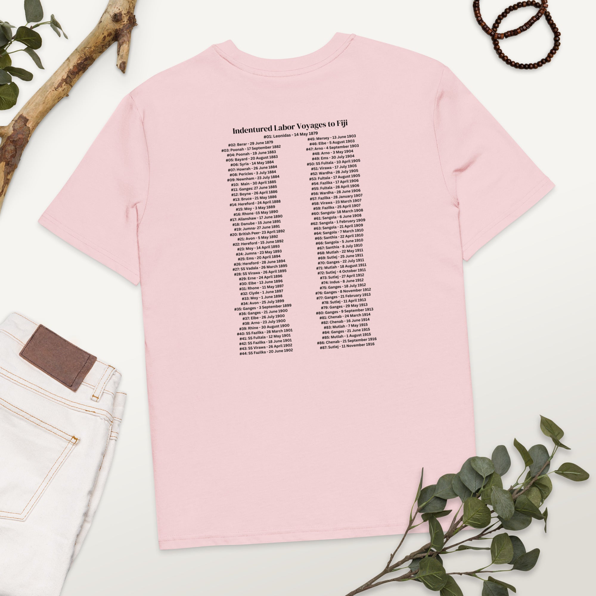 Indentured Labor Voyages to Fiji T-Shirt – Honoring the Girmitya Legacy featuring modern Desi fashion with a fusion of tradition and streetwear style.