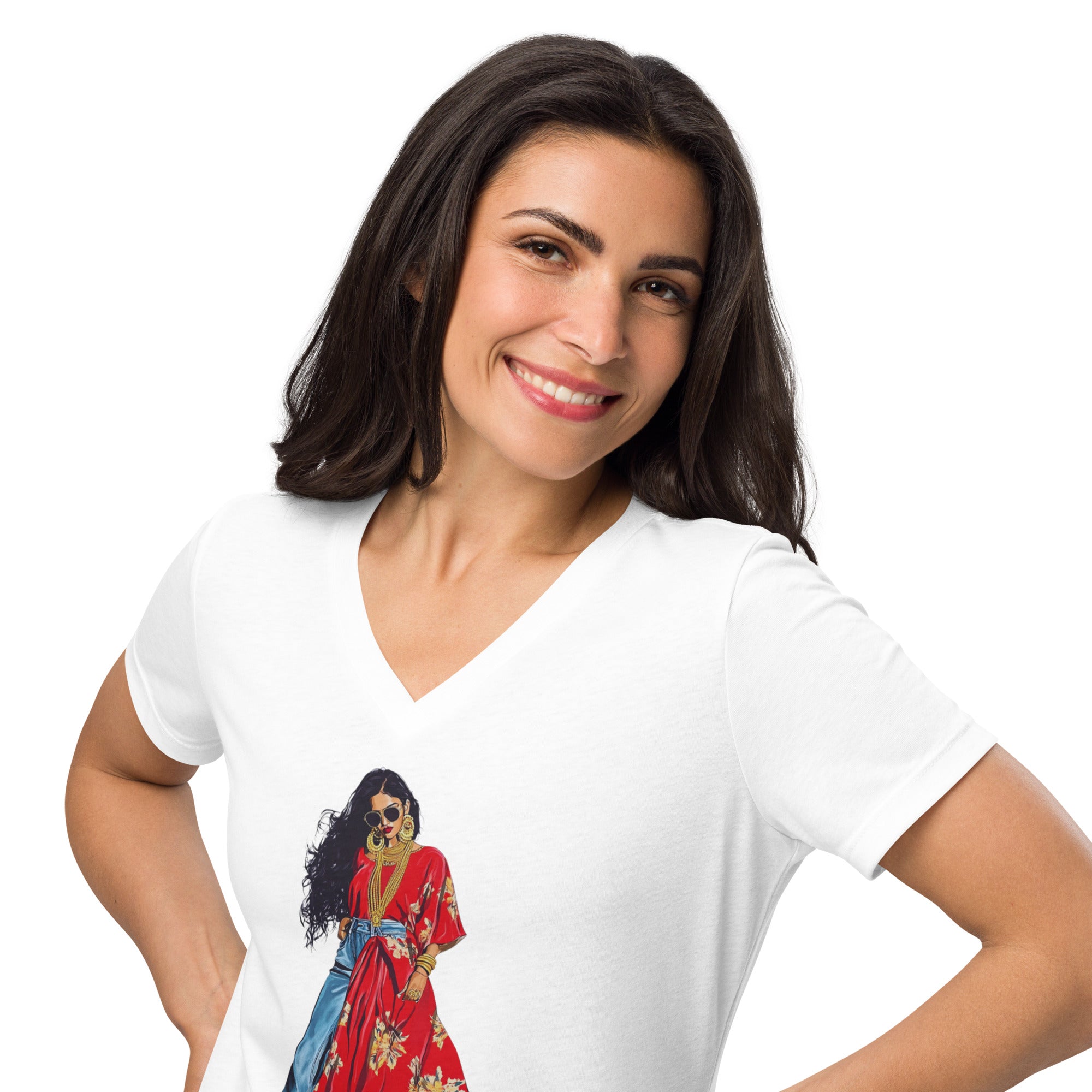 Rooted in Culture, Soaring with Style V-Neck T-Shirt – A Statement of Heritage & Modern Fashion featuring modern Desi fashion with a fusion of tradition and streetwear style.