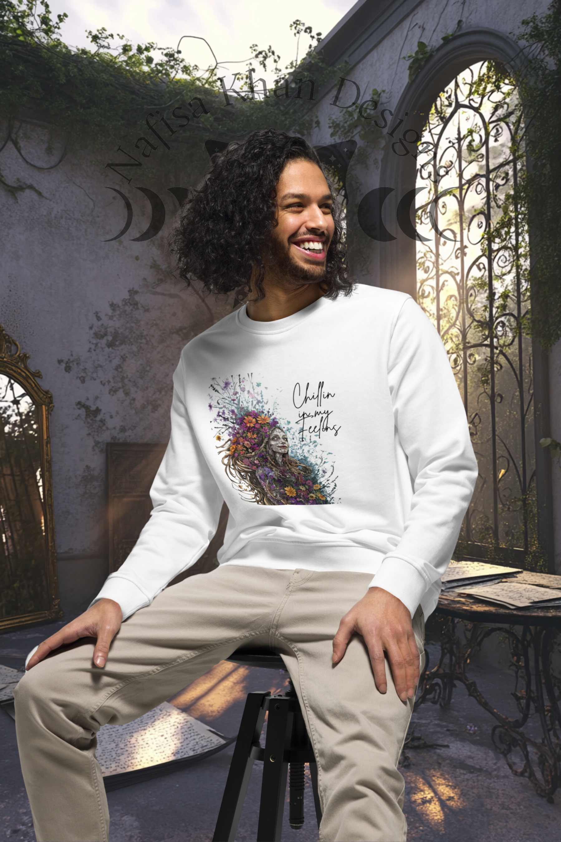 Floral Soul: Chillin in My Feelins Unisex organic sweatshirt