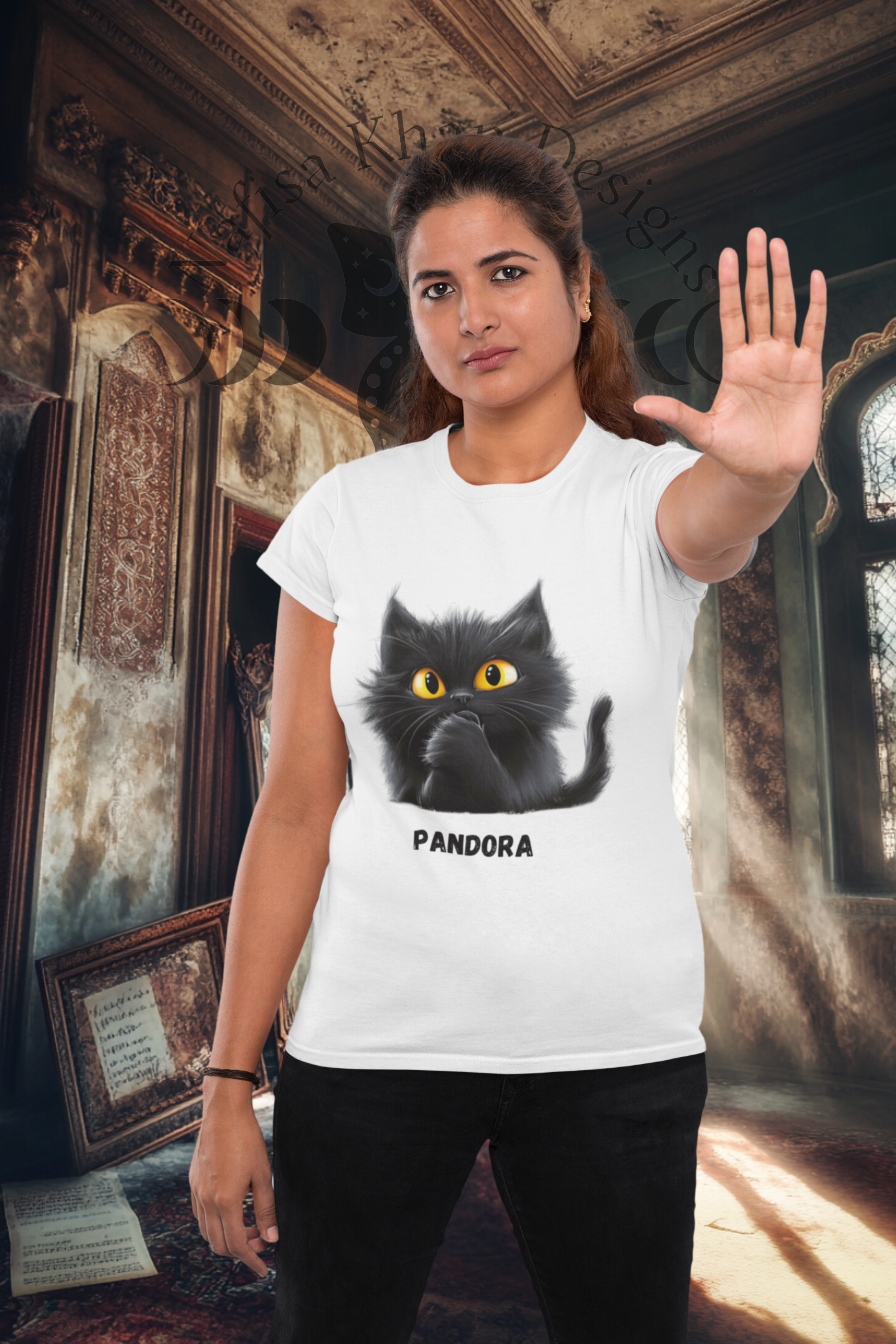 Pandora the Fluffy Black Kitten Unisex T-Shirt – Inspired by Pandora's Delicious Dilemma | Soft & Stylish Cat Lover Apparel