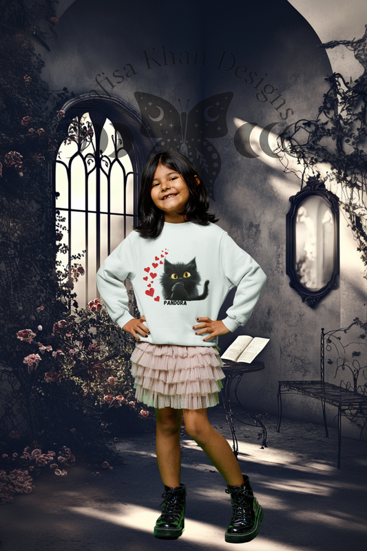 Pandora's Heart: Cozy Cat Love Children's Youth crewneck sweatshirt