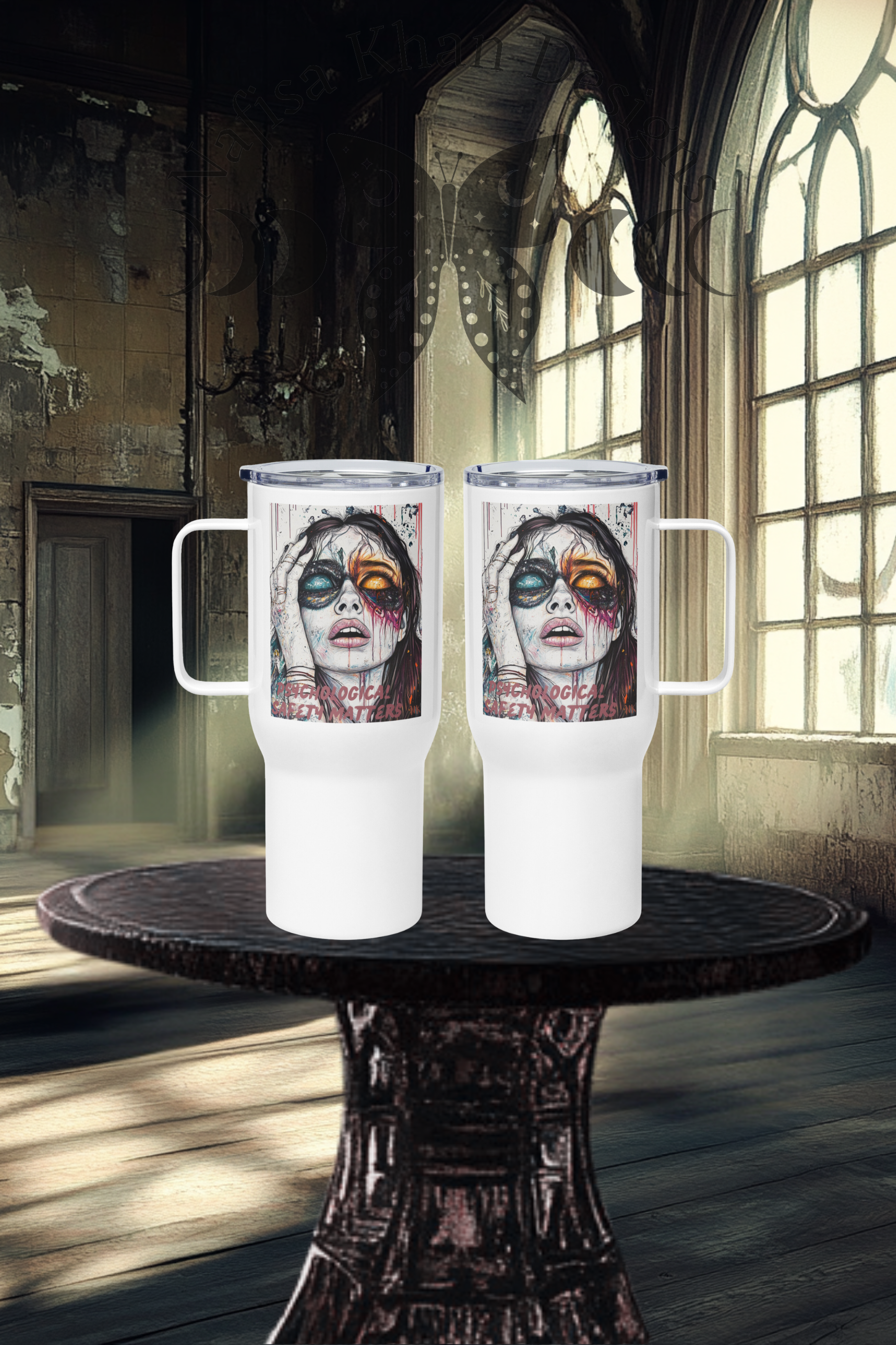 Psychological Safety Matters Travel Mug – Bold, Thought-Provoking &amp; Built for Every Journey! featuring modern Desi fashion with a fusion of tradition and streetwear style.