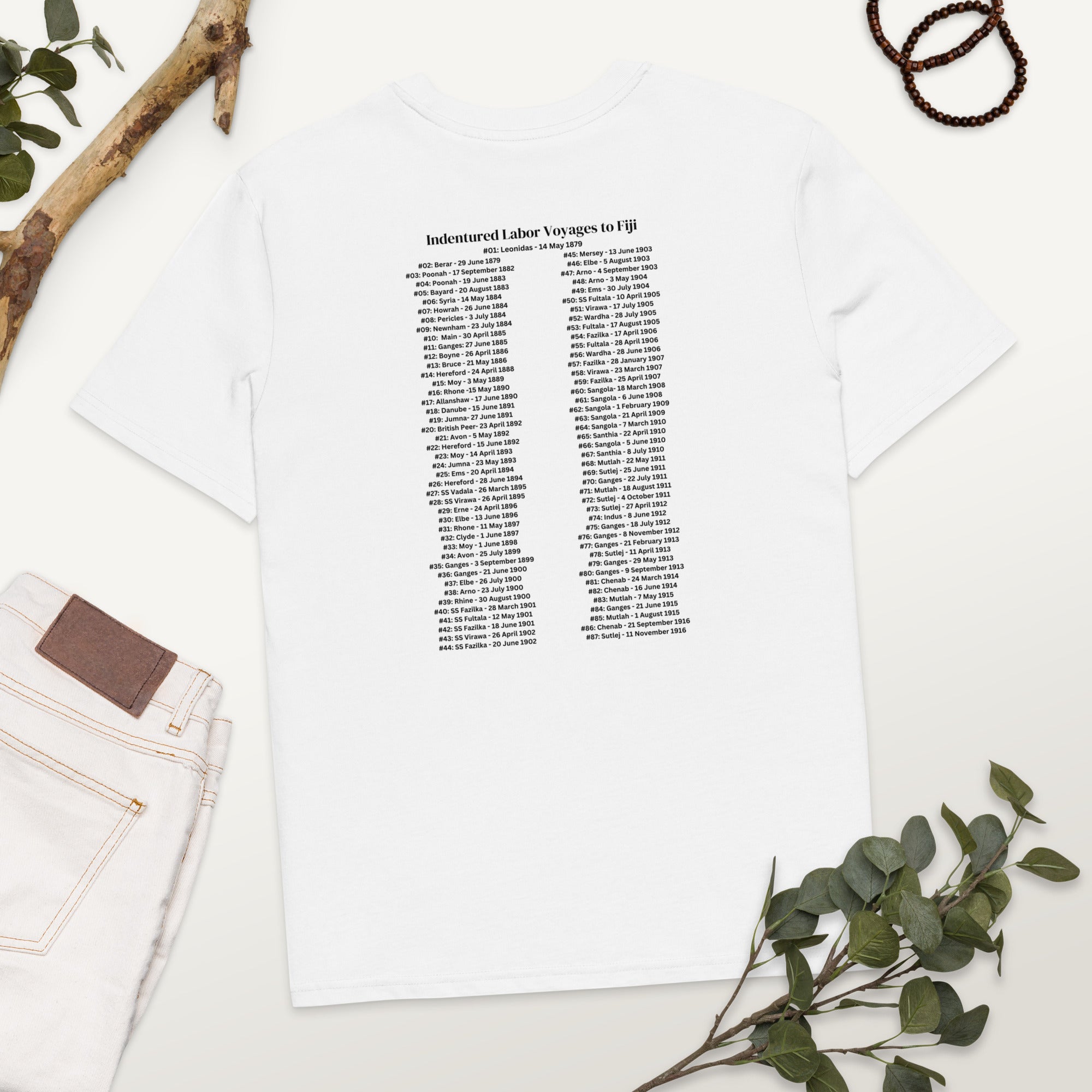 Indentured Labor Voyages to Fiji T-Shirt – Honoring the Girmitya Legacy featuring modern Desi fashion with a fusion of tradition and streetwear style.