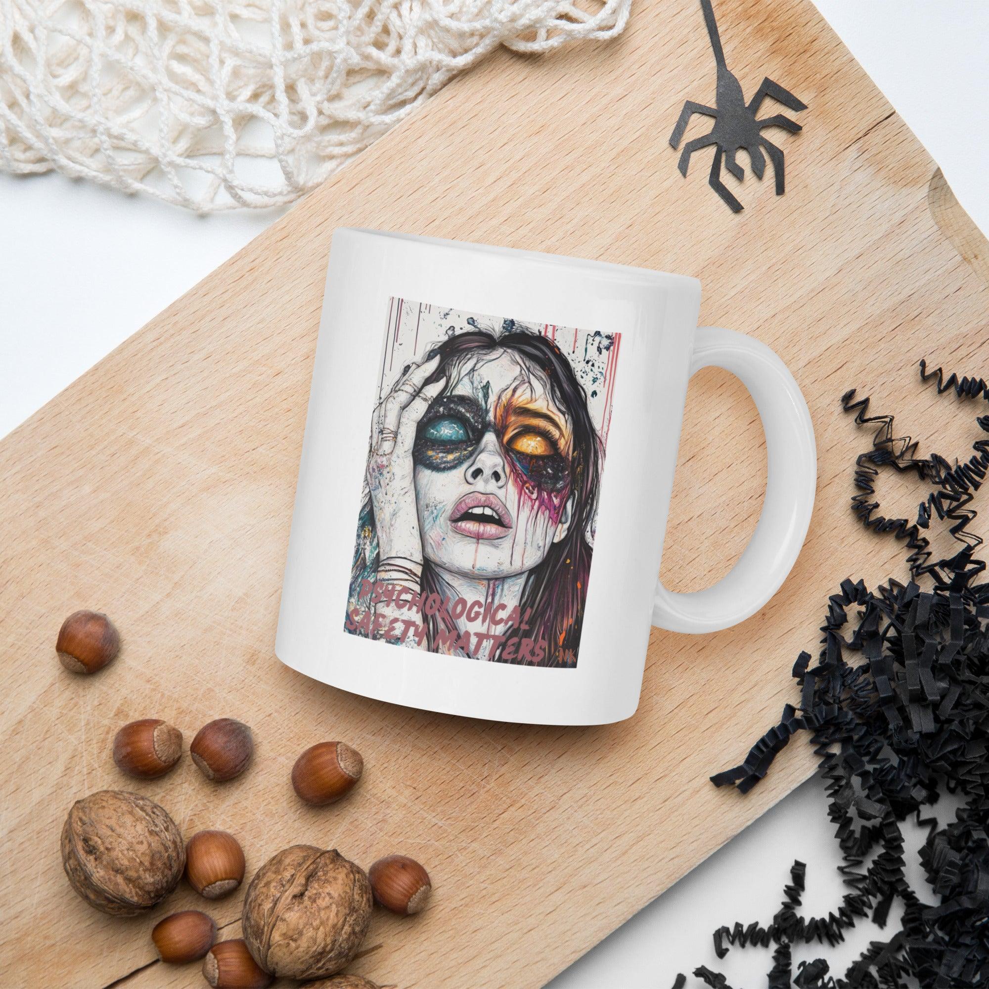 Psychological Safety Matters Mug – Sip Boldly, Speak Freely featuring modern Desi fashion with a fusion of tradition and streetwear style.